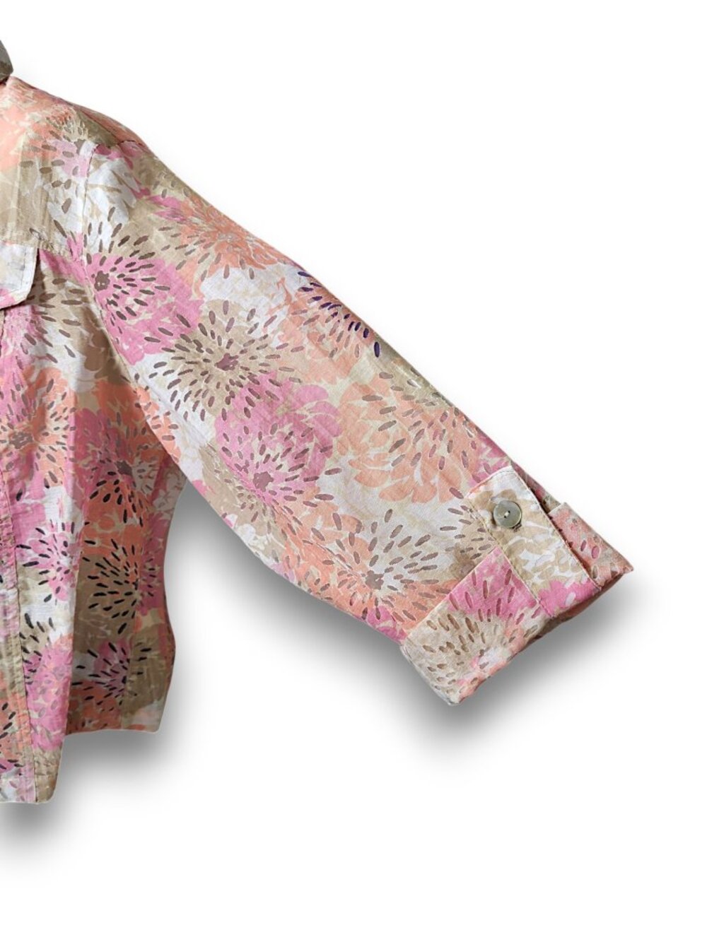 Ruby Rd. Pink Floral Lightweight Shirt Jacket – Size 18W - Picture 7 of 10